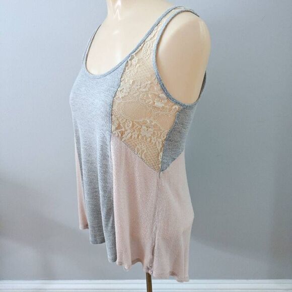 Just Ginger Lace Panel Swing Tank Top - Picture 3 of 4